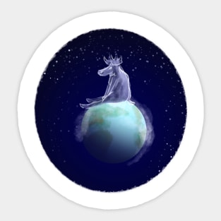 Moose in Space Sticker